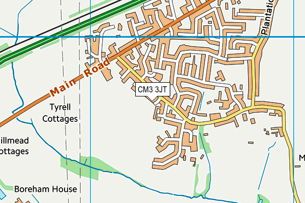 CM3 3JT map - OS VectorMap District (Ordnance Survey) CM3 3JT map - OS VectorMap District (Ordnance Survey)