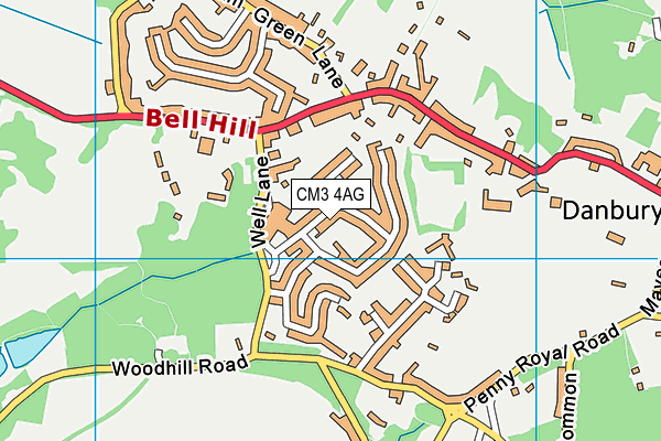 CM3 4AG map - OS VectorMap District (Ordnance Survey) CM3 4AG map - OS VectorMap District (Ordnance Survey)