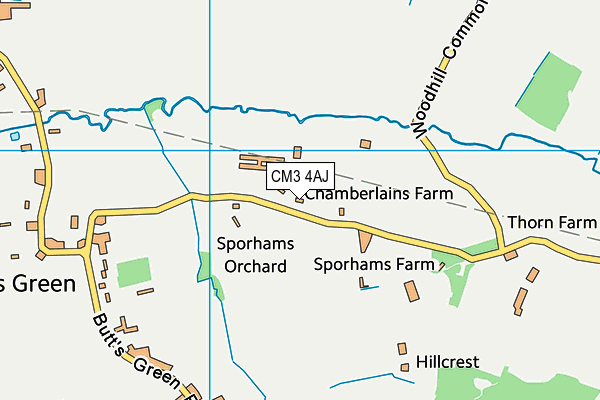 CM3 4AJ map - OS VectorMap District (Ordnance Survey) CM3 4AJ map - OS VectorMap District (Ordnance Survey)