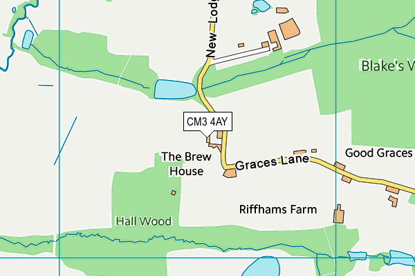 CM3 4AY map - OS VectorMap District (Ordnance Survey) CM3 4AY map - OS VectorMap District (Ordnance Survey)