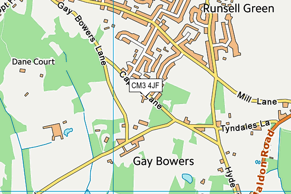 CM3 4JF map - OS VectorMap District (Ordnance Survey) CM3 4JF map - OS VectorMap District (Ordnance Survey)