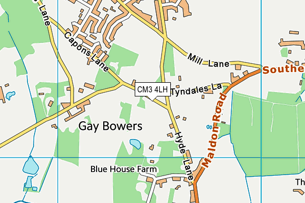 CM3 4LH map - OS VectorMap District (Ordnance Survey) CM3 4LH map - OS VectorMap District (Ordnance Survey)