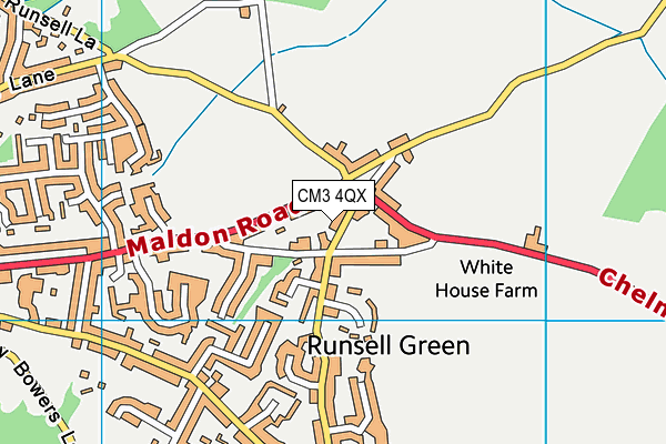 CM3 4QX map - OS VectorMap District (Ordnance Survey) CM3 4QX map - OS VectorMap District (Ordnance Survey)