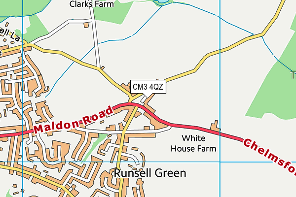 CM3 4QZ map - OS VectorMap District (Ordnance Survey) CM3 4QZ map - OS VectorMap District (Ordnance Survey)