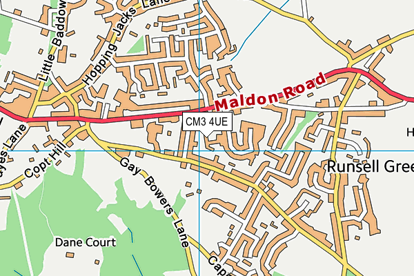 CM3 4UE map - OS VectorMap District (Ordnance Survey) CM3 4UE map - OS VectorMap District (Ordnance Survey)