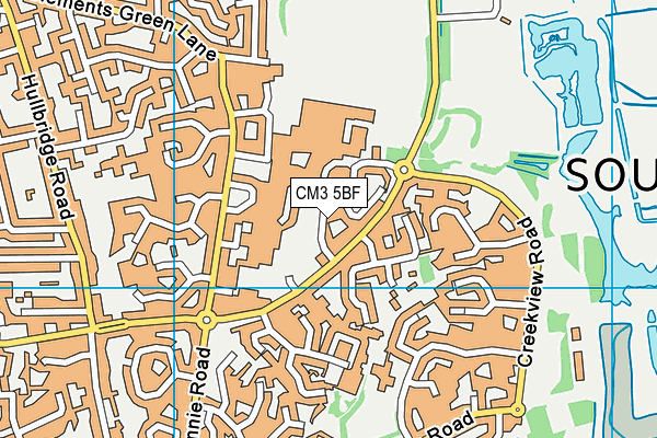 CM3 5BF map - OS VectorMap District (Ordnance Survey) CM3 5BF map - OS VectorMap District (Ordnance Survey)