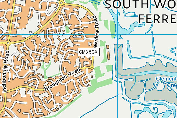 CM3 5GX map - OS VectorMap District (Ordnance Survey) CM3 5GX map - OS VectorMap District (Ordnance Survey)