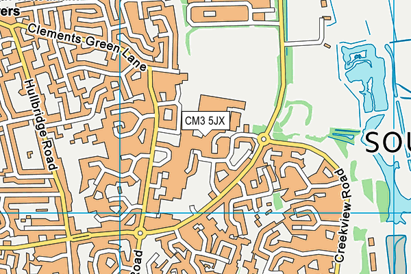 CM3 5JX map - OS VectorMap District (Ordnance Survey) CM3 5JX map - OS VectorMap District (Ordnance Survey)