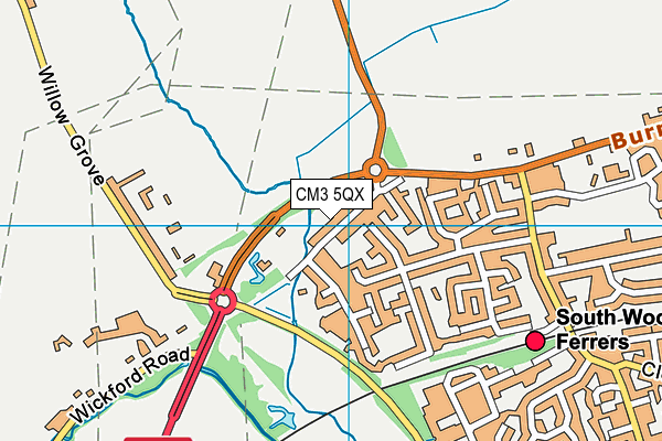 CM3 5QX map - OS VectorMap District (Ordnance Survey) CM3 5QX map - OS VectorMap District (Ordnance Survey)