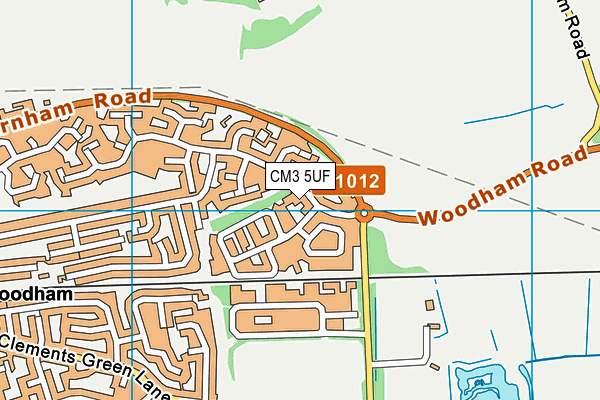 CM3 5UF map - OS VectorMap District (Ordnance Survey) CM3 5UF map - OS VectorMap District (Ordnance Survey)