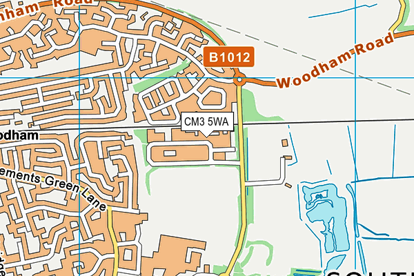 CM3 5WA map - OS VectorMap District (Ordnance Survey)