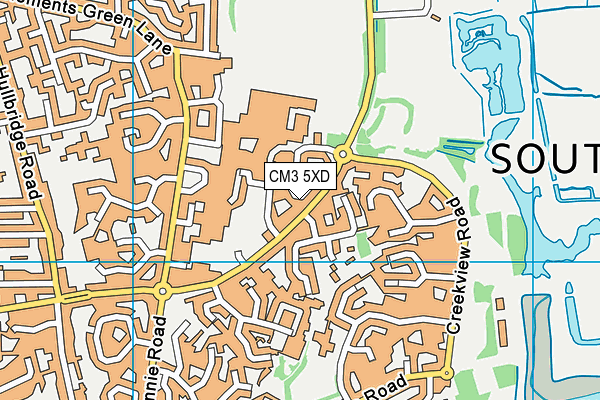 CM3 5XD map - OS VectorMap District (Ordnance Survey) CM3 5XD map - OS VectorMap District (Ordnance Survey)