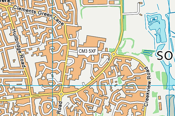 CM3 5XF map - OS VectorMap District (Ordnance Survey) CM3 5XF map - OS VectorMap District (Ordnance Survey)