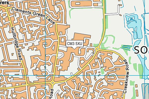 CM3 5XU map - OS VectorMap District (Ordnance Survey) CM3 5XU map - OS VectorMap District (Ordnance Survey)