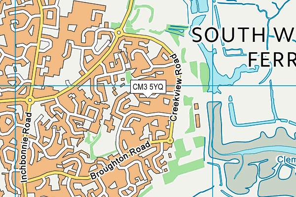 CM3 5YQ map - OS VectorMap District (Ordnance Survey) CM3 5YQ map - OS VectorMap District (Ordnance Survey)