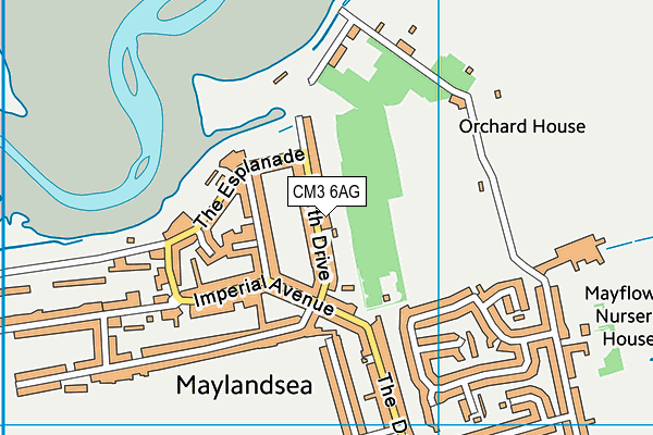 CM3 6AG map - OS VectorMap District (Ordnance Survey) CM3 6AG map - OS VectorMap District (Ordnance Survey)