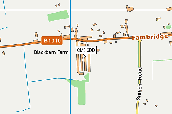 CM3 6DD map - OS VectorMap District (Ordnance Survey)