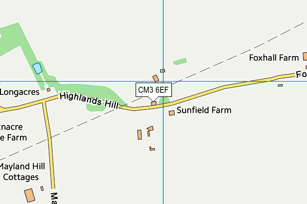 CM3 6EF map - OS VectorMap District (Ordnance Survey) CM3 6EF map - OS VectorMap District (Ordnance Survey)