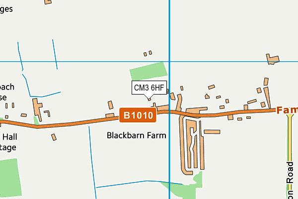 CM3 6HF map - OS VectorMap District (Ordnance Survey)