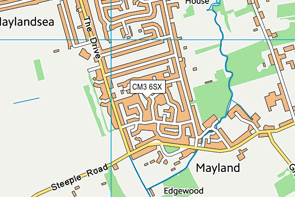 CM3 6SX map - OS VectorMap District (Ordnance Survey) CM3 6SX map - OS VectorMap District (Ordnance Survey)