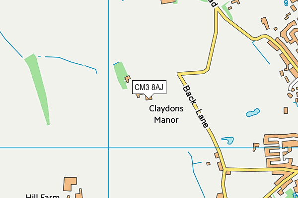 CM3 8AJ map - OS VectorMap District (Ordnance Survey) CM3 8AJ map - OS VectorMap District (Ordnance Survey)