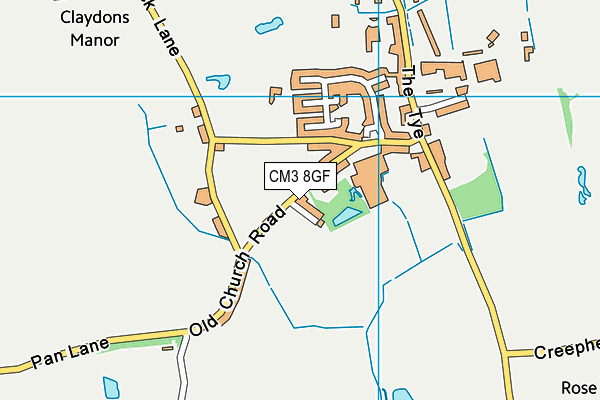 CM3 8GF map - OS VectorMap District (Ordnance Survey) CM3 8GF map - OS VectorMap District (Ordnance Survey)