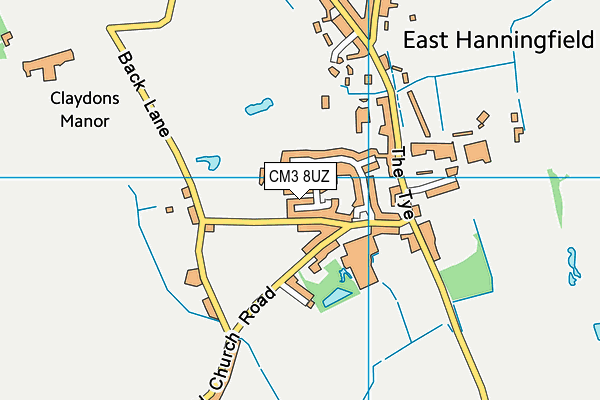 CM3 8UZ map - OS VectorMap District (Ordnance Survey) CM3 8UZ map - OS VectorMap District (Ordnance Survey)