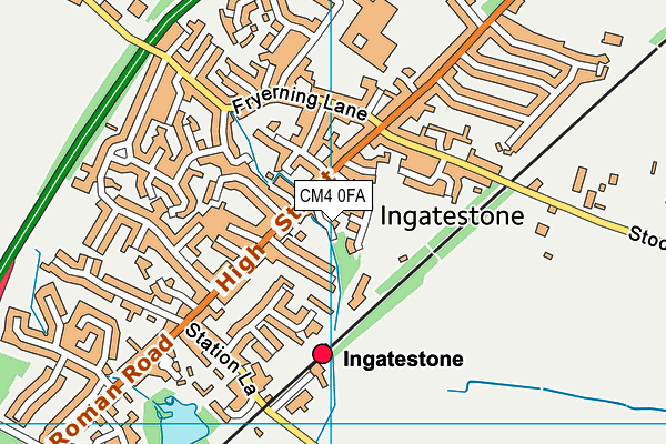 CM4 0FA map - OS VectorMap District (Ordnance Survey) CM4 0FA map - OS VectorMap District (Ordnance Survey)