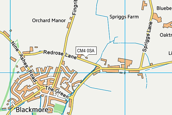 CM4 0SA map - OS VectorMap District (Ordnance Survey) CM4 0SA map - OS VectorMap District (Ordnance Survey)