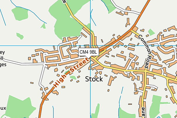 CM4 9BL map - OS VectorMap District (Ordnance Survey) CM4 9BL map - OS VectorMap District (Ordnance Survey)