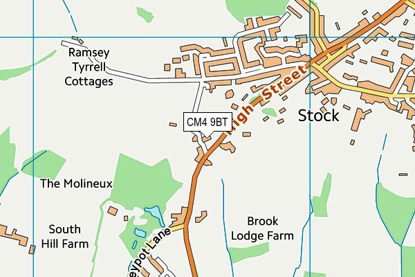 CM4 9BT map - OS VectorMap District (Ordnance Survey) CM4 9BT map - OS VectorMap District (Ordnance Survey)