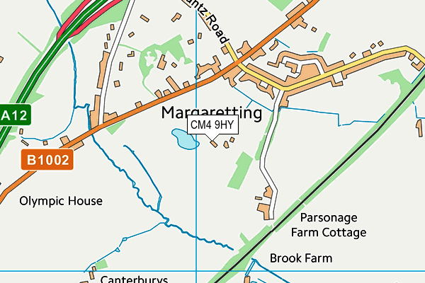 CM4 9HY map - OS VectorMap District (Ordnance Survey) CM4 9HY map - OS VectorMap District (Ordnance Survey)