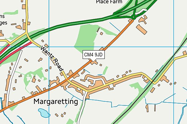 CM4 9JD map - OS VectorMap District (Ordnance Survey) CM4 9JD map - OS VectorMap District (Ordnance Survey)