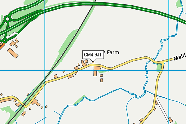 CM4 9JT map - OS VectorMap District (Ordnance Survey) CM4 9JT map - OS VectorMap District (Ordnance Survey)