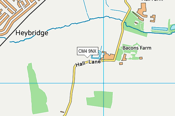 CM4 9NX map - OS VectorMap District (Ordnance Survey) CM4 9NX map - OS VectorMap District (Ordnance Survey)