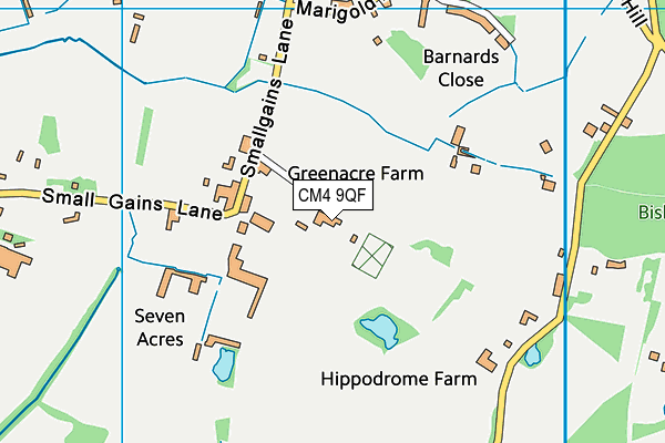 CM4 9QF map - OS VectorMap District (Ordnance Survey)