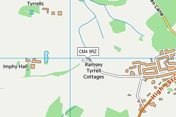 CM4 9RZ map - OS VectorMap District (Ordnance Survey) CM4 9RZ map - OS VectorMap District (Ordnance Survey)