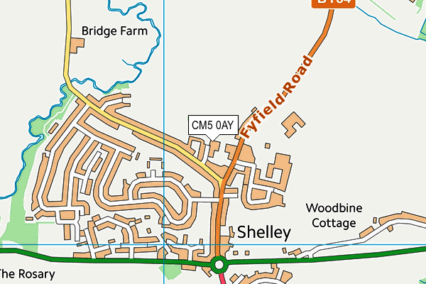 CM5 0AY map - OS VectorMap District (Ordnance Survey) CM5 0AY map - OS VectorMap District (Ordnance Survey)