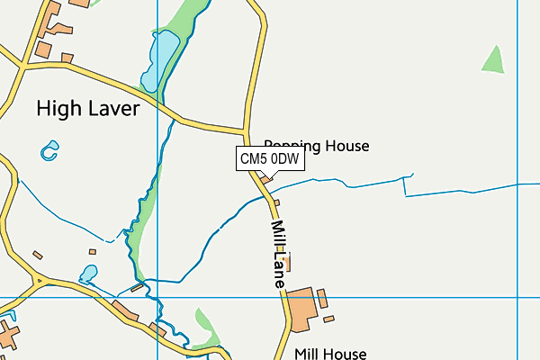 CM5 0DW map - OS VectorMap District (Ordnance Survey)