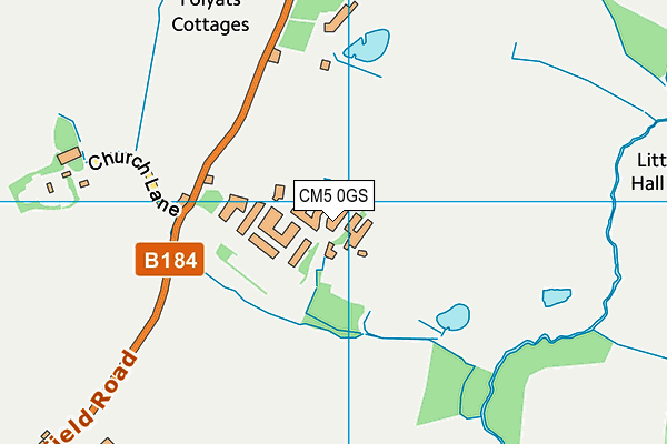 CM5 0GS map - OS VectorMap District (Ordnance Survey) CM5 0GS map - OS VectorMap District (Ordnance Survey)