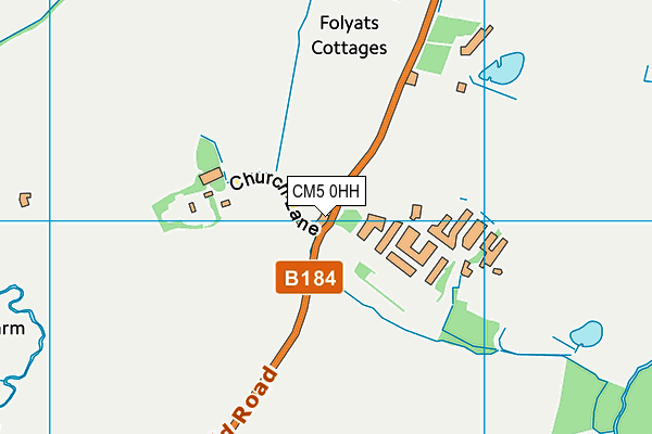 CM5 0HH map - OS VectorMap District (Ordnance Survey) CM5 0HH map - OS VectorMap District (Ordnance Survey)