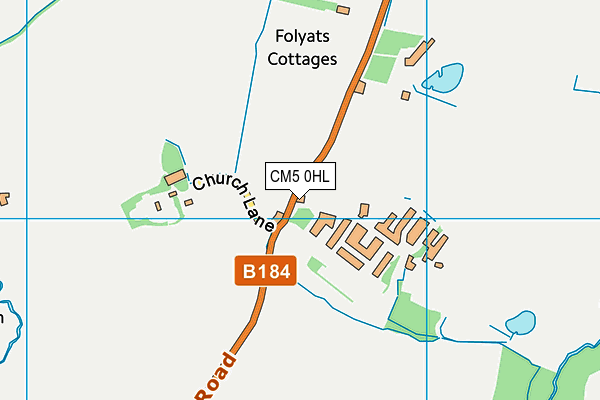 CM5 0HL map - OS VectorMap District (Ordnance Survey) CM5 0HL map - OS VectorMap District (Ordnance Survey)