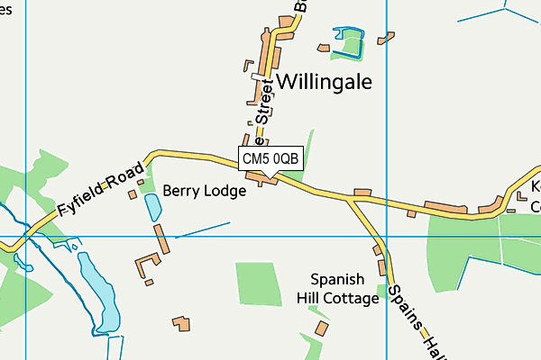 CM5 0QB map - OS VectorMap District (Ordnance Survey)