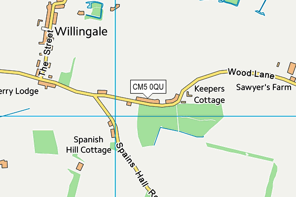 CM5 0QU map - OS VectorMap District (Ordnance Survey)