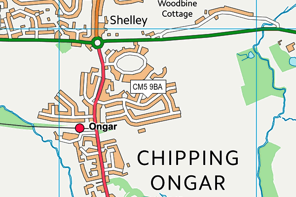 CM5 9BA map - OS VectorMap District (Ordnance Survey) CM5 9BA map - OS VectorMap District (Ordnance Survey)