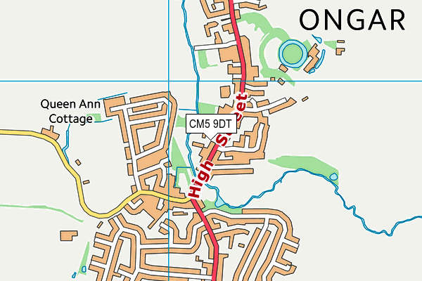 CM5 9DT map - OS VectorMap District (Ordnance Survey)