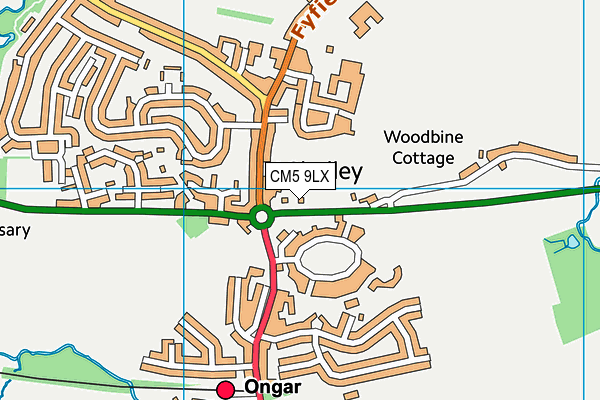 CM5 9LX map - OS VectorMap District (Ordnance Survey) CM5 9LX map - OS VectorMap District (Ordnance Survey)