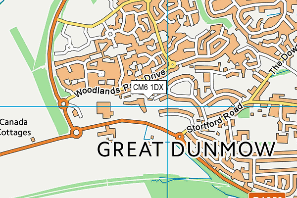CM6 1DX map - OS VectorMap District (Ordnance Survey) CM6 1DX map - OS VectorMap District (Ordnance Survey)