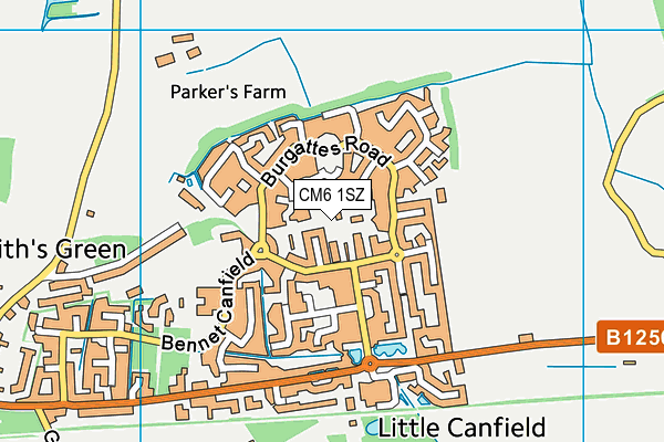 CM6 1SZ map - OS VectorMap District (Ordnance Survey) CM6 1SZ map - OS VectorMap District (Ordnance Survey)