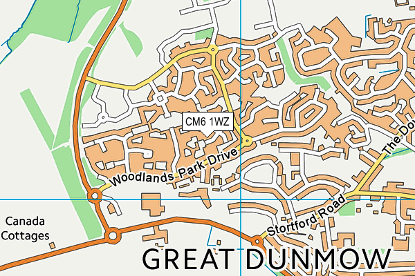 CM6 1WZ map - OS VectorMap District (Ordnance Survey) CM6 1WZ map - OS VectorMap District (Ordnance Survey)